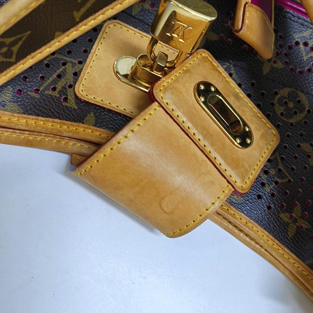 Louis Vuitton Musette Brown Perforated Monogram Pink Interior