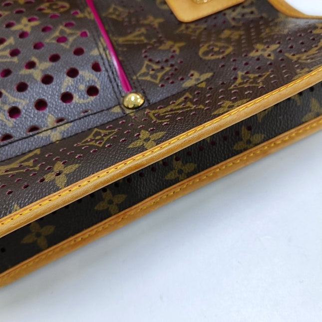 Louis Vuitton Musette Brown Perforated Monogram Pink Interior