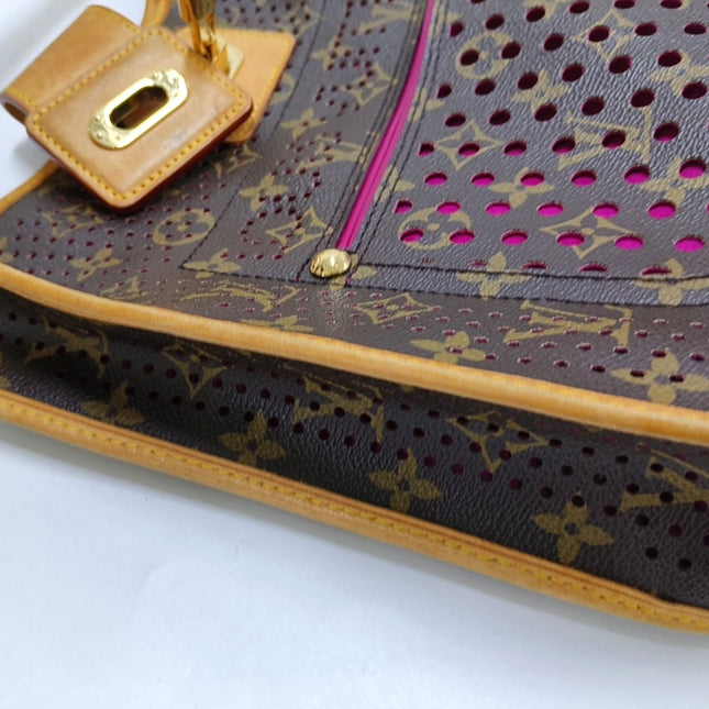 Louis Vuitton Musette Brown Perforated Monogram Pink Interior