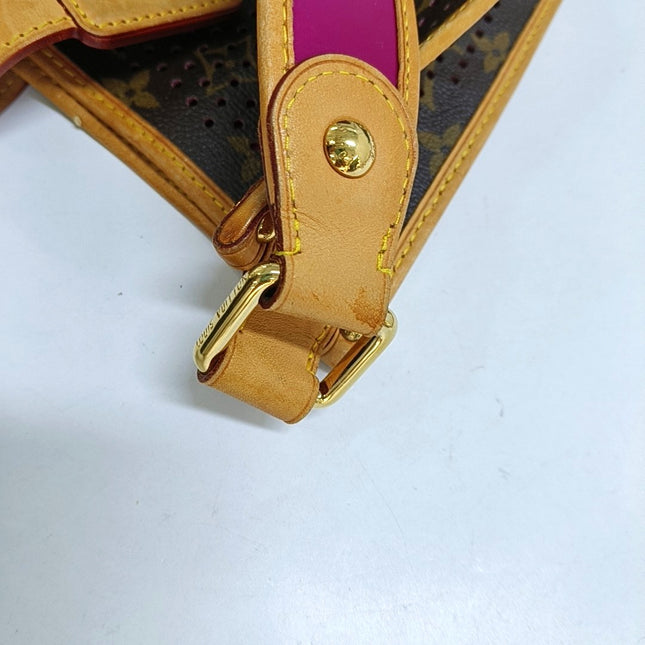 Louis Vuitton Musette Brown Perforated Monogram Pink Interior