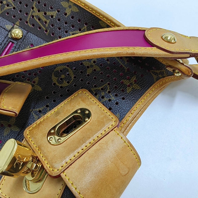 Louis Vuitton Musette Brown Perforated Monogram Pink Interior