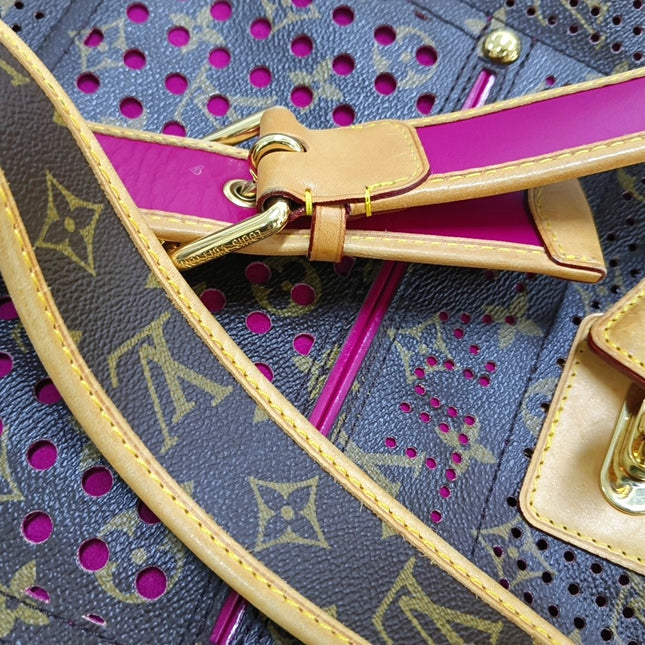 Louis Vuitton Musette Brown Perforated Monogram Pink Interior