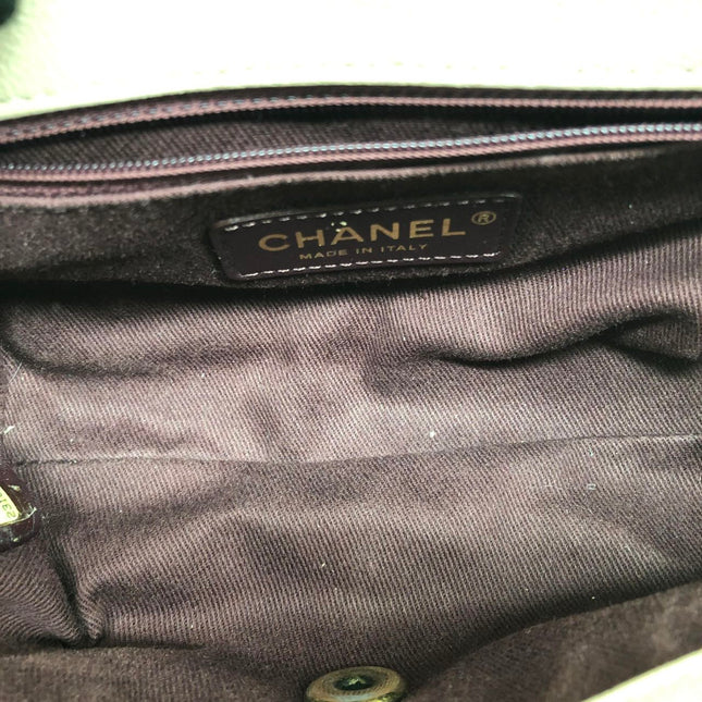 Chanel Paris Rome Mini Trapezio Flap Bag Taupe Quilted Sheepskin Gold Hardware