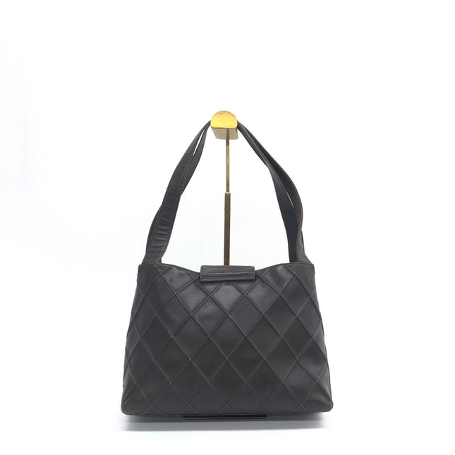 Chanel Vintage Kelly Flap Shoulder Bag Brown Wild Stitch Calfskin leather with Pouch