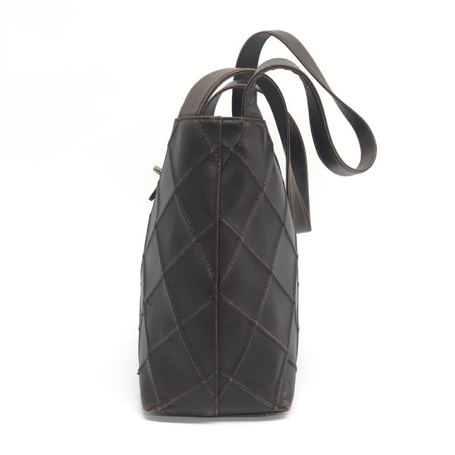 Chanel Vintage Kelly Flap Shoulder Bag Brown Wild Stitch Calfskin leather with Pouch