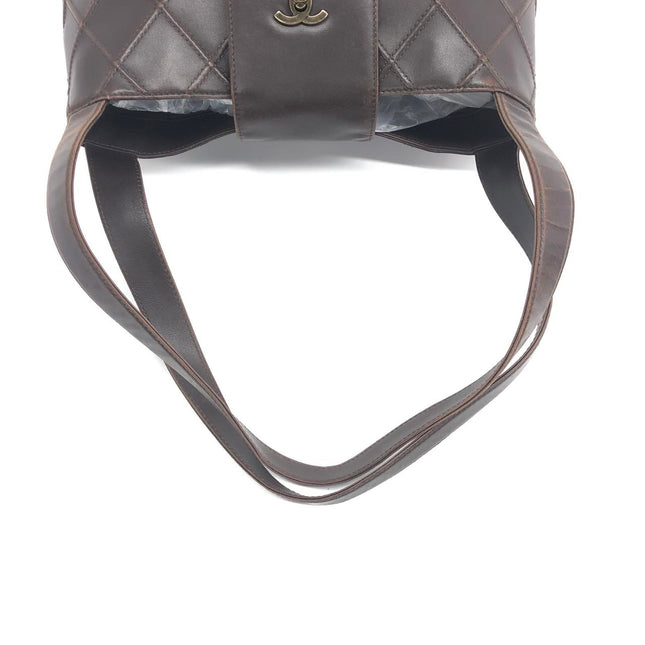 Chanel Vintage Kelly Flap Shoulder Bag Brown Wild Stitch Calfskin leather with Pouch