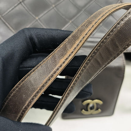 Chanel Vintage Kelly Flap Shoulder Bag Brown Wild Stitch Calfskin leather with Pouch