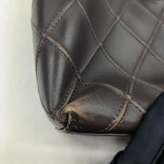 Chanel Vintage Kelly Flap Shoulder Bag Brown Wild Stitch Calfskin leather with Pouch