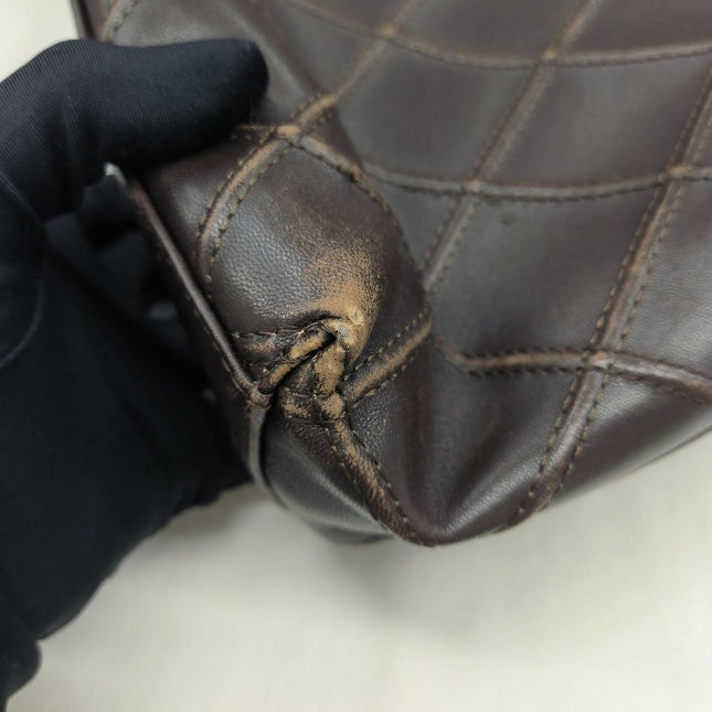 Chanel Vintage Kelly Flap Shoulder Bag Brown Wild Stitch Calfskin leather with Pouch