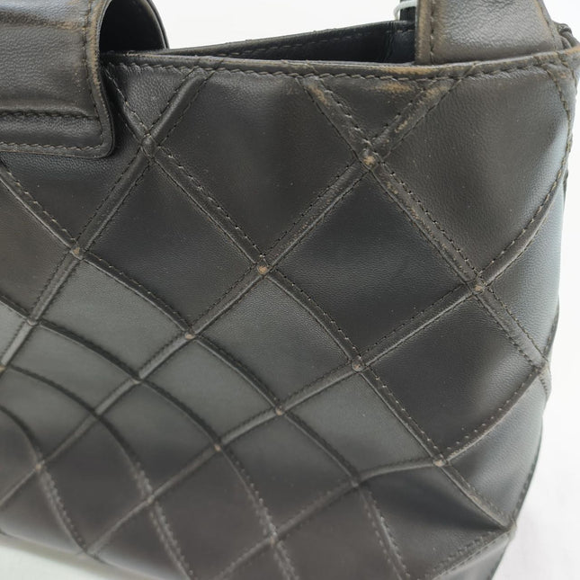 Chanel Vintage Kelly Flap Shoulder Bag Brown Wild Stitch Calfskin leather with Pouch