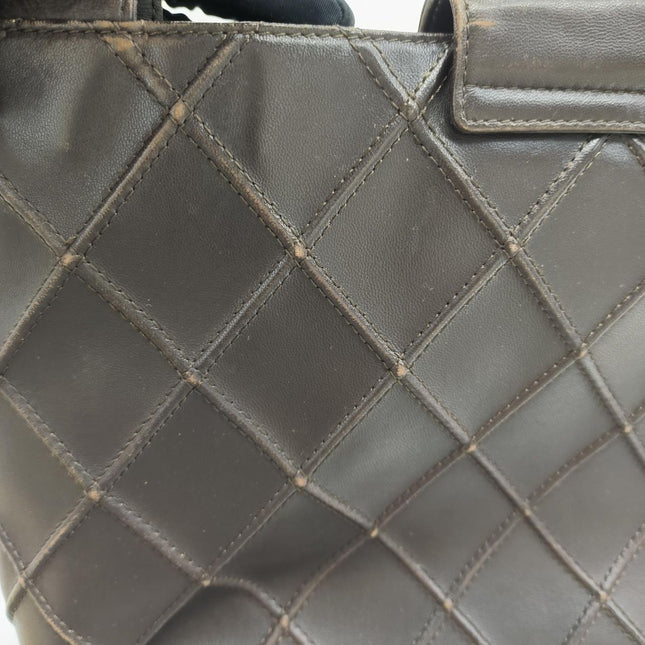 Chanel Vintage Kelly Flap Shoulder Bag Brown Wild Stitch Calfskin leather with Pouch