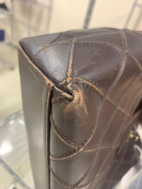 Chanel Vintage Kelly Flap Shoulder Bag Brown Wild Stitch Calfskin leather with Pouch