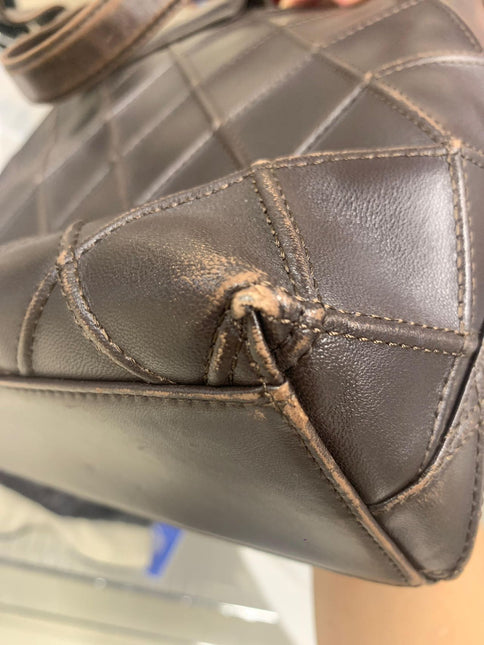 Chanel Vintage Kelly Flap Shoulder Bag Brown Wild Stitch Calfskin leather with Pouch