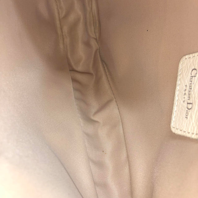 Dior Saddle Mini Classic Cream White Oblique Flower Embroidery