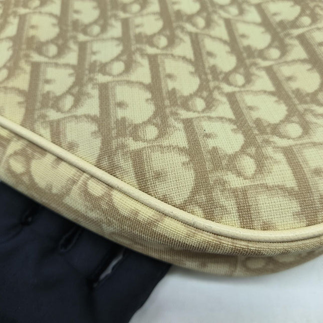Dior Saddle Mini Classic Cream White Oblique Flower Embroidery