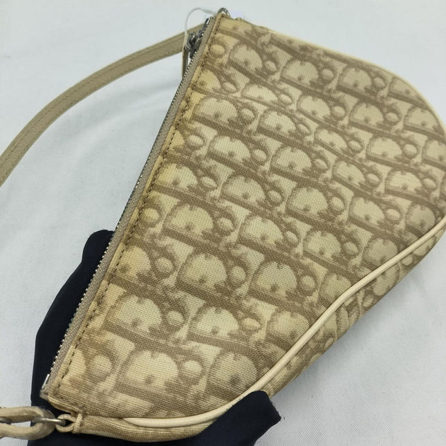 Dior Saddle Mini Classic Cream White Oblique Flower Embroidery