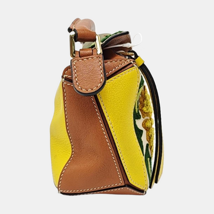 Loewe x William De Morgan Puzzle Mini Embroidered Brown Yellow Multicolor