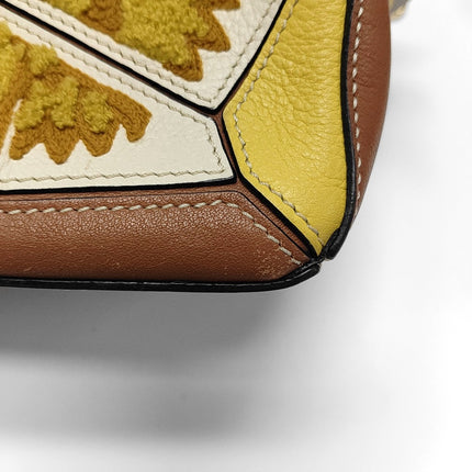 Loewe x William De Morgan Puzzle Mini Embroidered Brown Yellow Multicolor