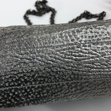Chanel 2.55 Mini Chevron Stitching Silver Patterned Calfskin Leather Silver Hardware Flap Crossbody Bag