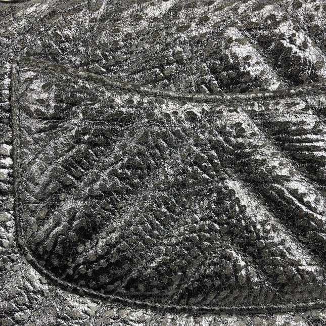 Chanel 2.55 Mini Chevron Stitching Silver Patterned Calfskin Leather Silver Hardware Flap Crossbody Bag