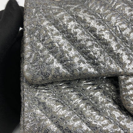 Chanel 2.55 Mini Chevron Stitching Silver Patterned Calfskin Leather Silver Hardware Flap Crossbody Bag