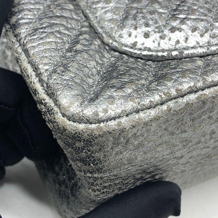 Chanel 2.55 Mini Chevron Stitching Silver Patterned Calfskin Leather Silver Hardware Flap Crossbody Bag