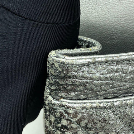 Chanel 2.55 Mini Chevron Stitching Silver Patterned Calfskin Leather Silver Hardware Flap Crossbody Bag