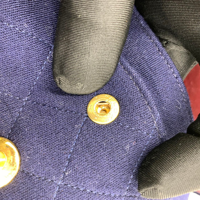 Chanel Classic Flap Small Vintage Navy Fabric 24k Gold Hardware Linked Chain Strap