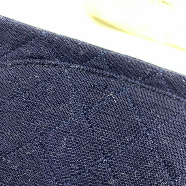 Chanel Classic Flap Small Vintage Navy Fabric 24k Gold Hardware Linked Chain Strap