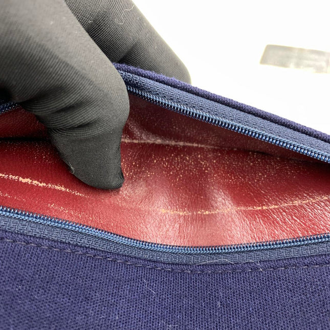 Chanel Classic Flap Small Vintage Navy Fabric 24k Gold Hardware Linked Chain Strap