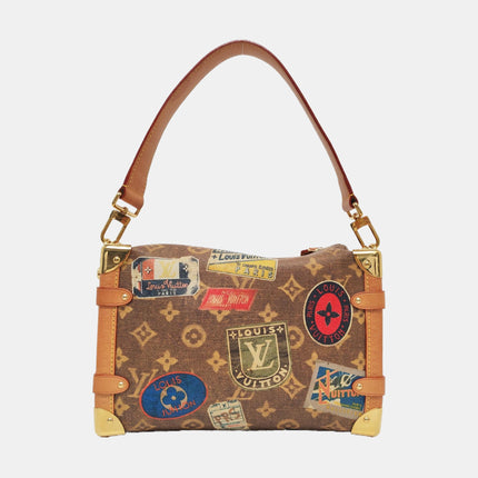 Louis Vuitton Side Trunk Medium Monogram Hotel Labels Brown Multicolor