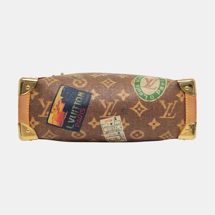 Louis Vuitton Side Trunk Medium Monogram Hotel Labels Brown Multicolor