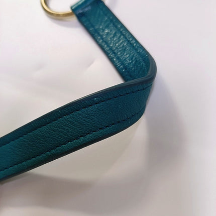 YSL Blue Suede Tassels Shoulder Bag Silver Ring Strap