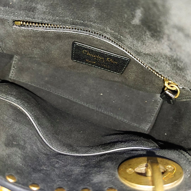 Lady Dior Mini Black Suede Tassels with Gold Hardware 2018
