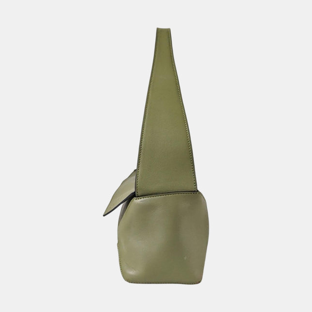 Loewe Puzzle Hobo Shoulder Bag Green Leather