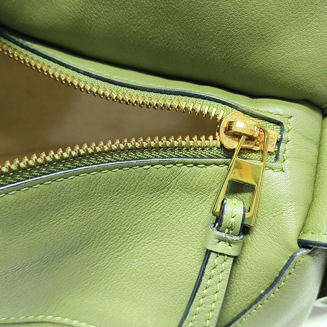 Loewe Puzzle Hobo Shoulder Bag Green Leather