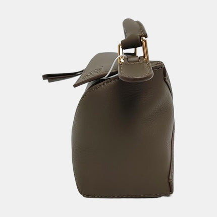 Loewe Puzzle Edge Mini Dark Olive Green Calfskin Leather Crossbody Bag