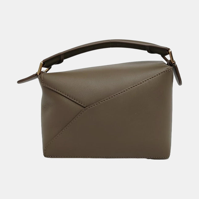 Loewe Puzzle Edge Mini Dark Olive Green Calfskin Leather Crossbody Bag