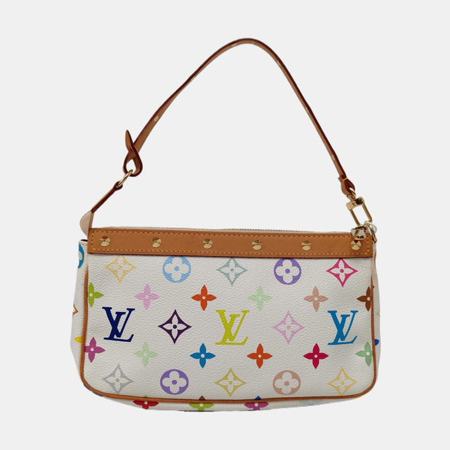 Louis Vuitton x Takashi Murakami Pochette Accessoire White Multicolor