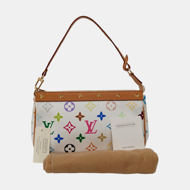 Louis Vuitton x Takashi Murakami Pochette Accessoire White Multicolor