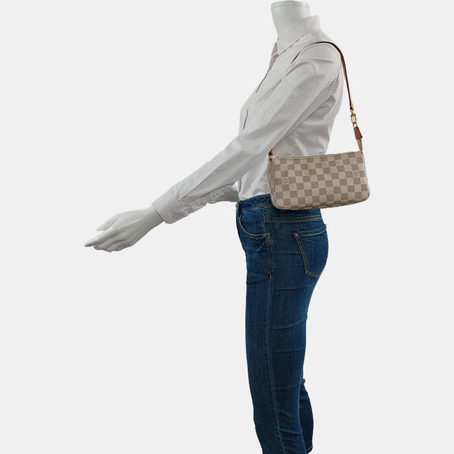 Louis Vuitton Pochette Accessoire White Damier Ebene Monogram