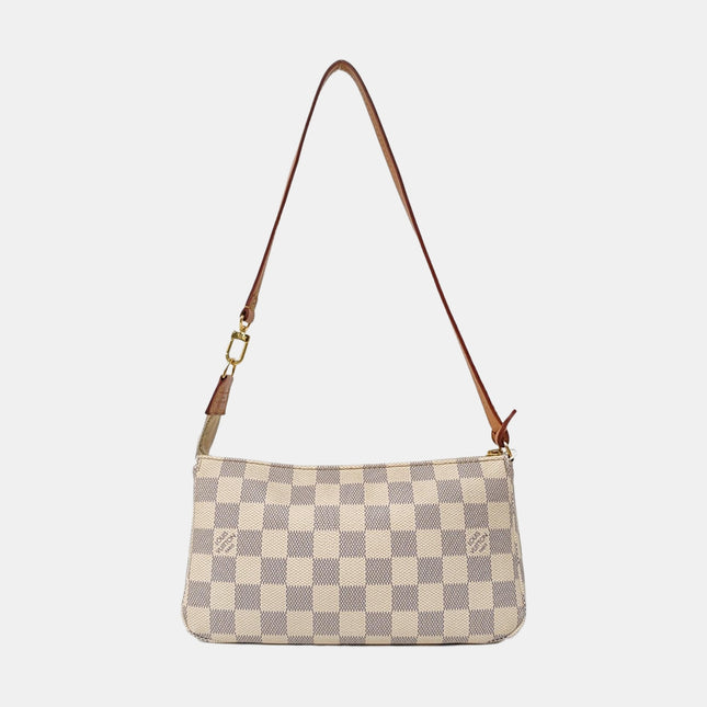 Louis Vuitton Pochette Accessoire White Damier Ebene Monogram