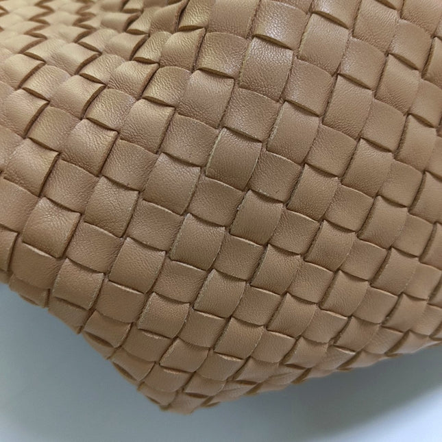 Bottega Veneta Travel Luggage Tote Beige Intrecciato Leather Top Handle Zip Closure