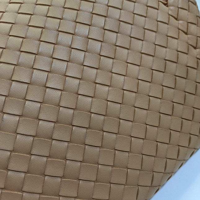 Bottega Veneta Travel Luggage Tote Beige Intrecciato Leather Top Handle Zip Closure