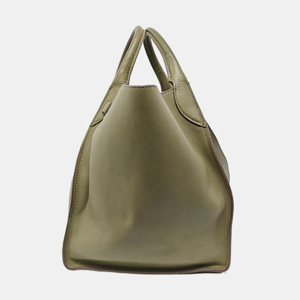 Celine Big Bag Small Green Leather Belted Closure with Strap