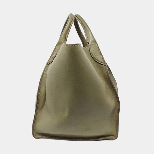 Celine Big Bag Small Green Leather Belted Closure with Strap