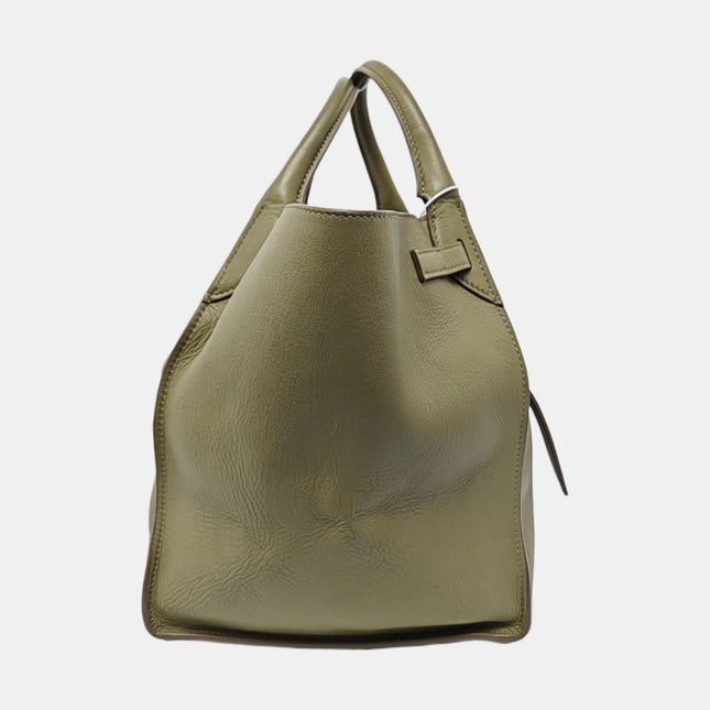 Celine Big Bag Small Green Leather Belted Closure with Strap