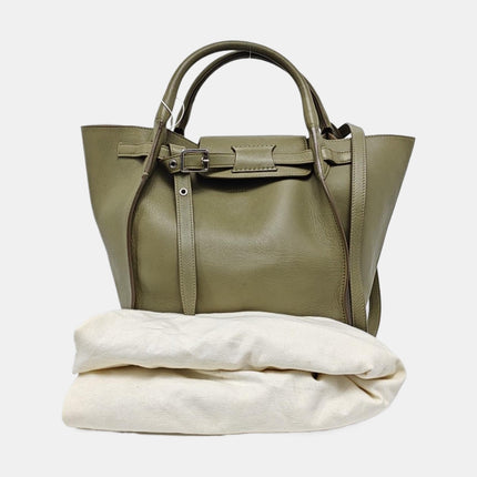 Celine Big Bag Small Green Leather Belted Closure with Strap