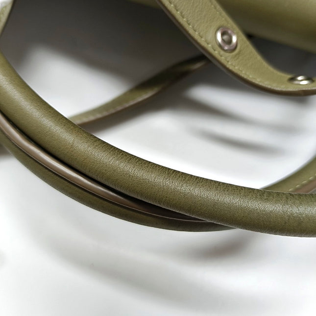 Celine Big Bag Small Green Leather Belted Closure with Strap