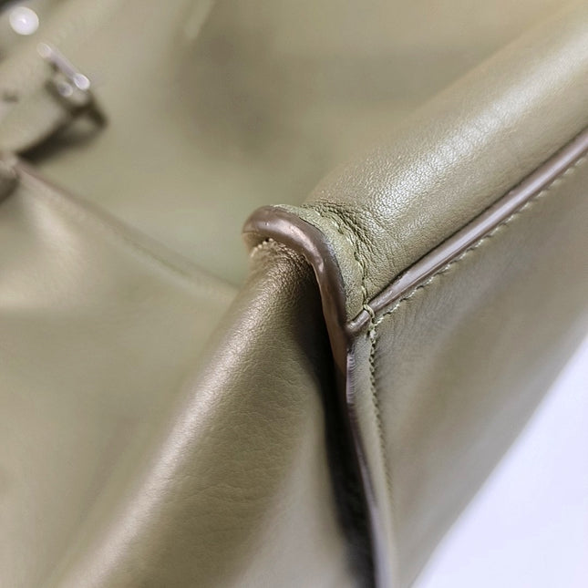 Celine Big Bag Small Green Leather Belted Closure with Strap